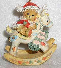Bear on Rocking Reindeer Ornament