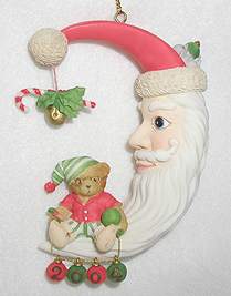Bear on Santa Moon Ornament