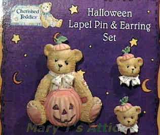Halloween Pin and Earring Set