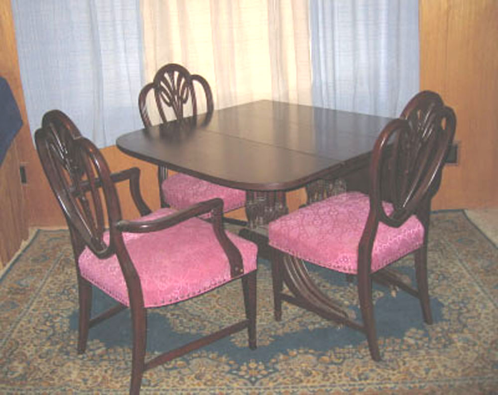 Quoizel Collectibles on American Duncan Phyfe Federal Style Shield Mahogany Dining Chairs